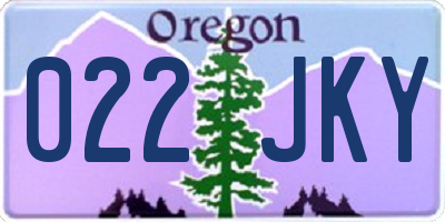 OR license plate 022JKY