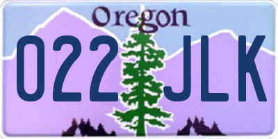 OR license plate 022JLK