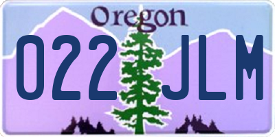 OR license plate 022JLM