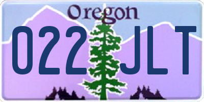 OR license plate 022JLT