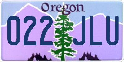 OR license plate 022JLU