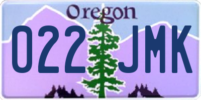 OR license plate 022JMK