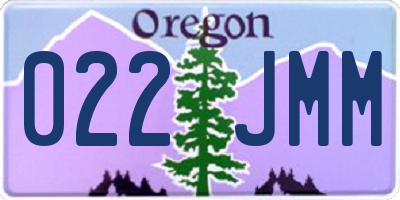 OR license plate 022JMM