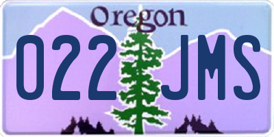 OR license plate 022JMS