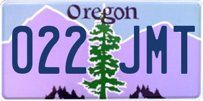 OR license plate 022JMT