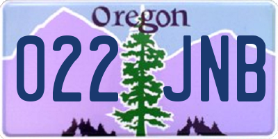 OR license plate 022JNB