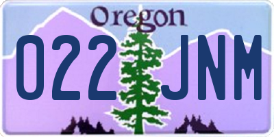 OR license plate 022JNM