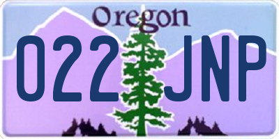 OR license plate 022JNP