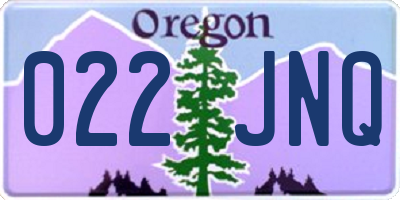 OR license plate 022JNQ