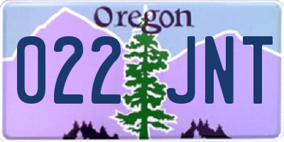 OR license plate 022JNT