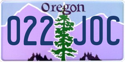 OR license plate 022JOC