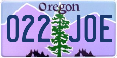 OR license plate 022JOE