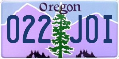 OR license plate 022JOI
