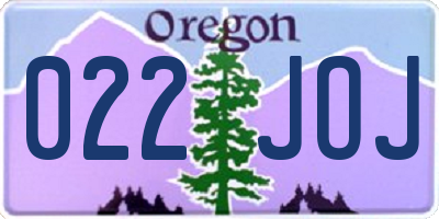 OR license plate 022JOJ