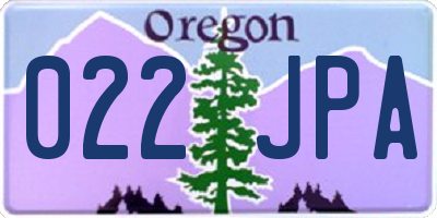 OR license plate 022JPA