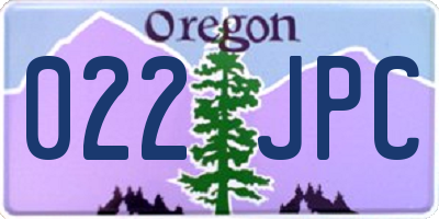 OR license plate 022JPC