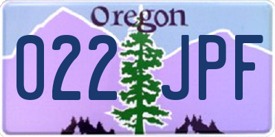 OR license plate 022JPF