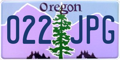 OR license plate 022JPG
