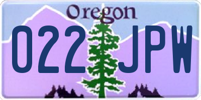 OR license plate 022JPW