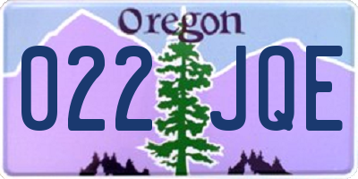 OR license plate 022JQE