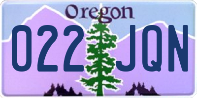 OR license plate 022JQN