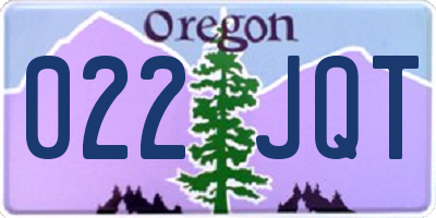 OR license plate 022JQT