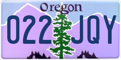 OR license plate 022JQY