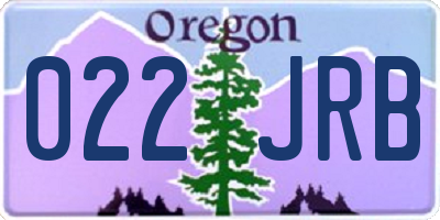 OR license plate 022JRB