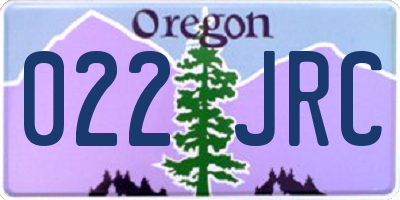 OR license plate 022JRC