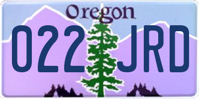 OR license plate 022JRD