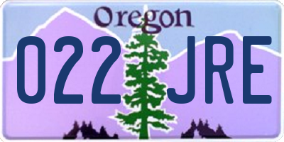 OR license plate 022JRE