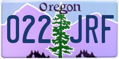 OR license plate 022JRF