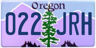 OR license plate 022JRH