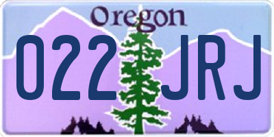 OR license plate 022JRJ