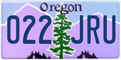 OR license plate 022JRU
