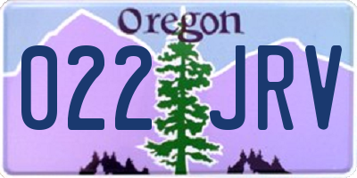 OR license plate 022JRV