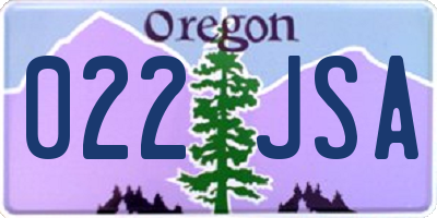 OR license plate 022JSA