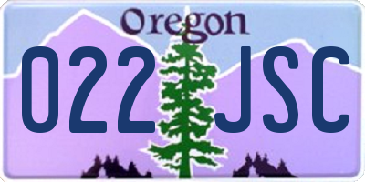 OR license plate 022JSC