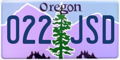 OR license plate 022JSD