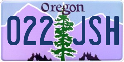 OR license plate 022JSH
