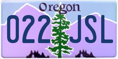 OR license plate 022JSL