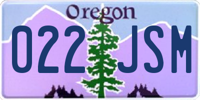 OR license plate 022JSM