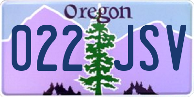 OR license plate 022JSV