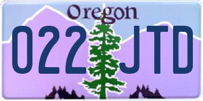 OR license plate 022JTD