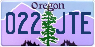 OR license plate 022JTE