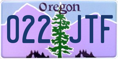 OR license plate 022JTF