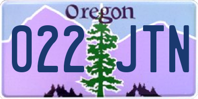 OR license plate 022JTN