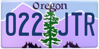 OR license plate 022JTR