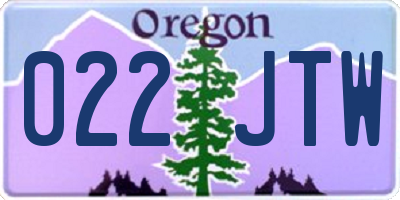 OR license plate 022JTW