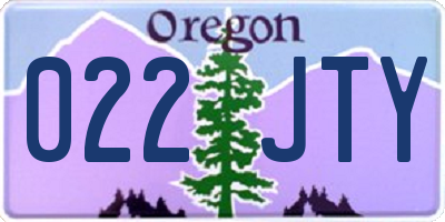 OR license plate 022JTY